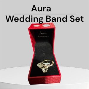 Aura Gold and Silver Wedding Band Set